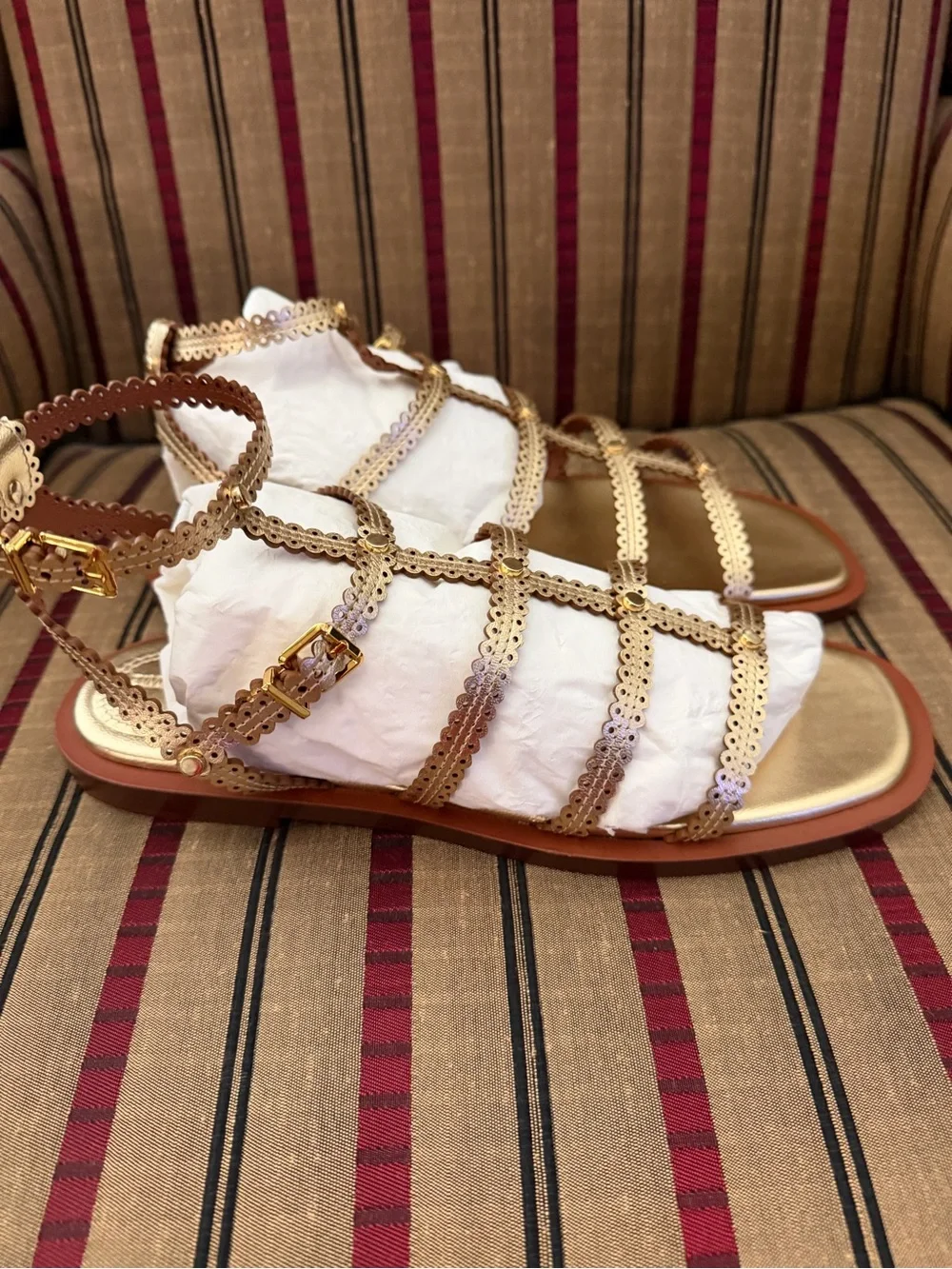 Zimmermann Women’s Beige Strappy Gladiator Sandals - Elegant Flat, new with tags